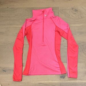 Under Armour Women's Coral 1/4 Zip Long Sleeve Cold Gear Performance Top